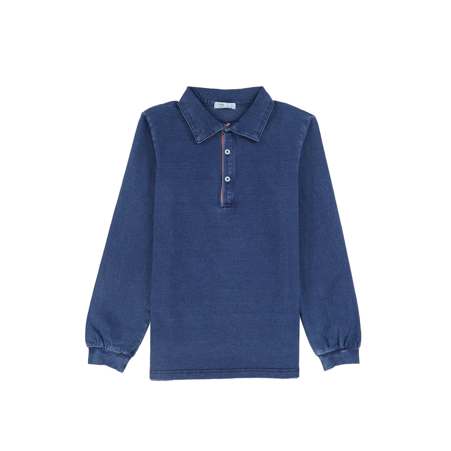 CREW KIDS BLUE SOLID COLLAR POLO