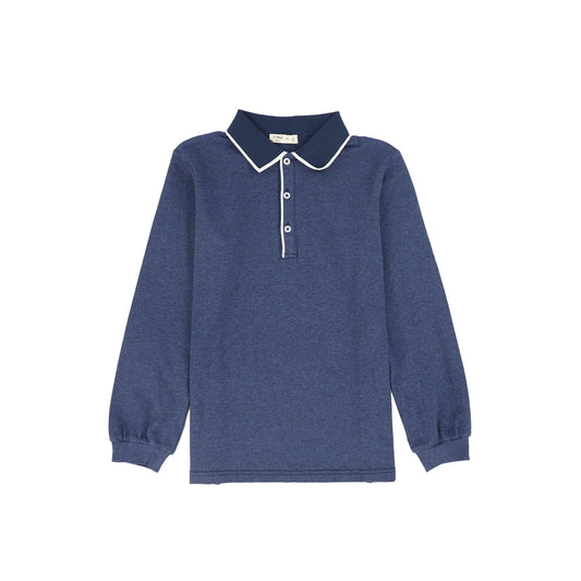 CREW KIDS DARK BLUE TRIM COLLAR POLO