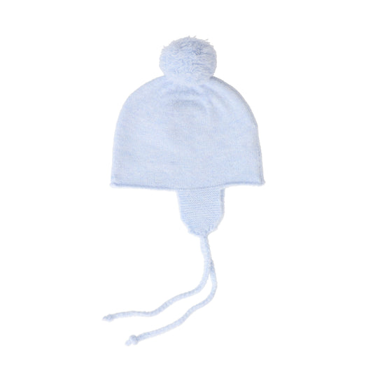 LE ENFANT BLUE KNIT POMPOM BONNET