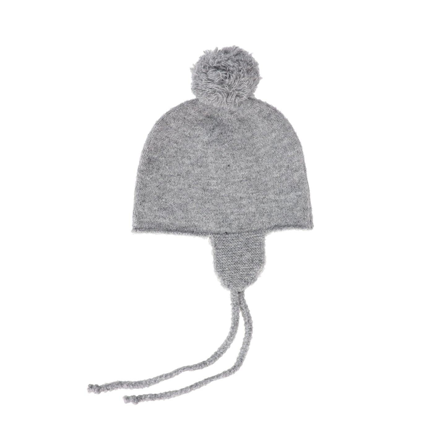 LE ENFANT GREY KNIT POMPOM BONNET