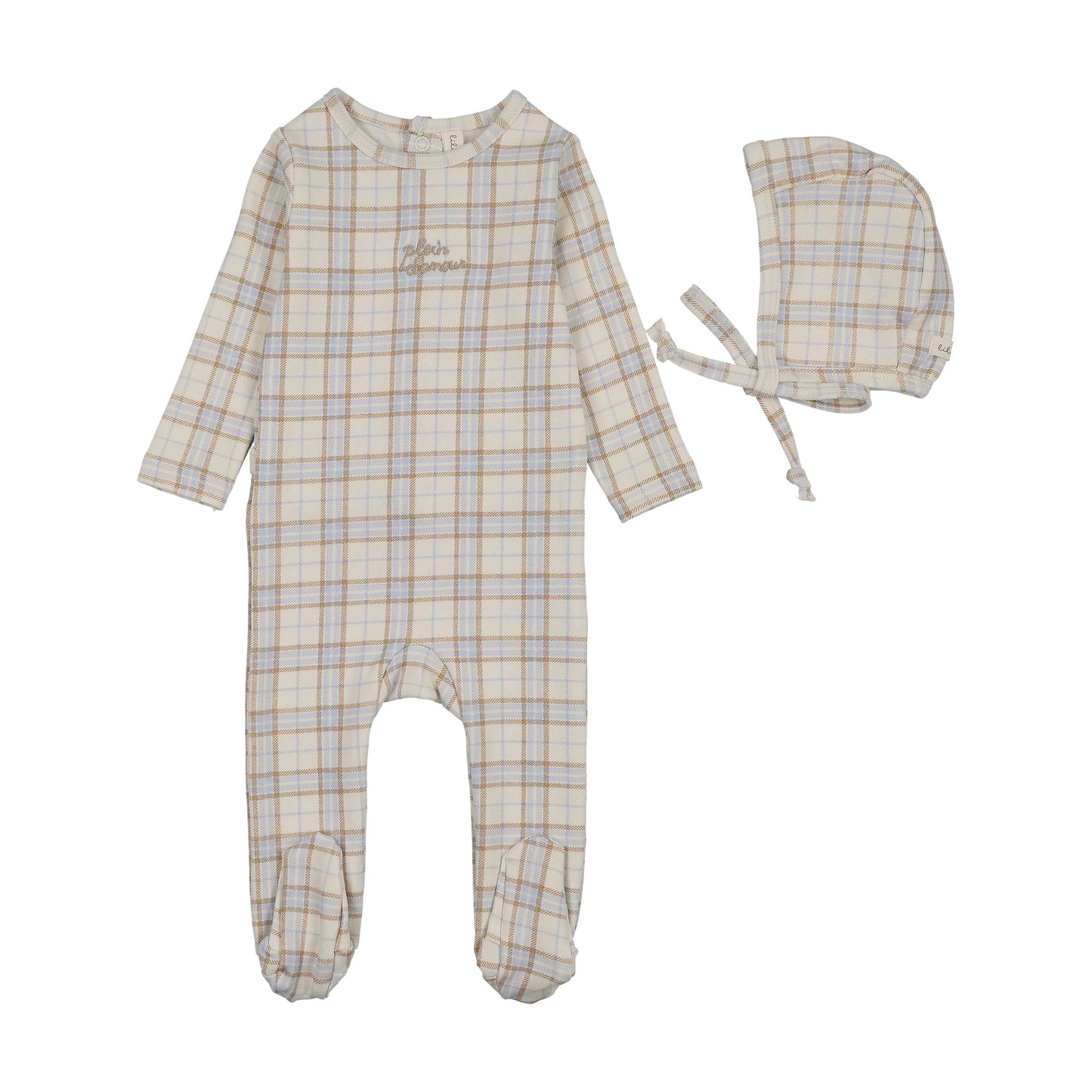 LILETTE OAT TARTAN PRINT FOOTIE SET