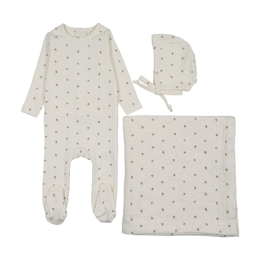 LILETTE CREAM/PINK BITSY FLORAL LAYETTE SET