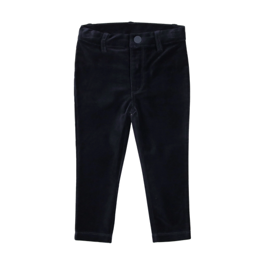 LIL LEGS NAVY VELVET PANTS