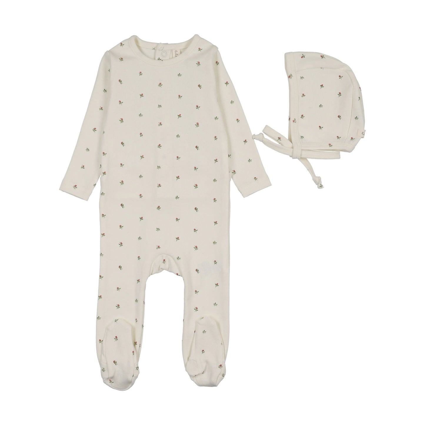 LILETTE CREAM/PINK BITSY FLORAL FOOTIE SET