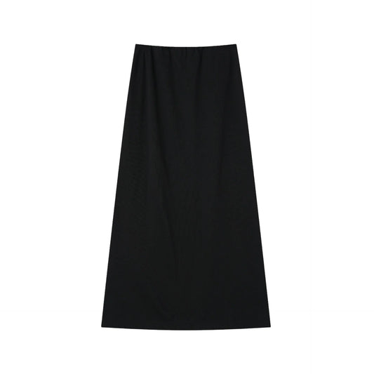 COCO BLANC BLACK STRAIGHT MIDI SKIRT
