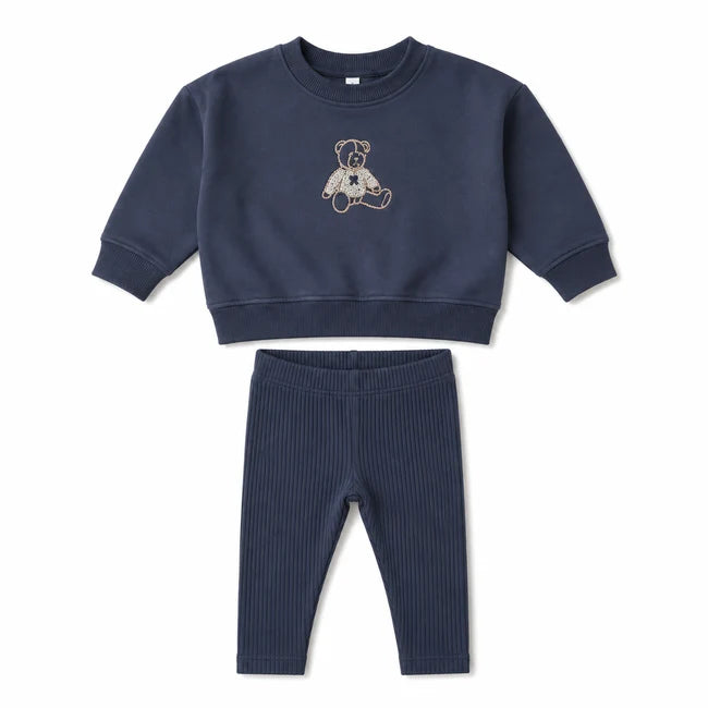 LILETTE OFF NAVY SWEET BEAR TODDLER SET