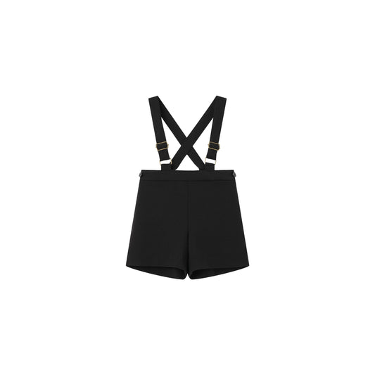COCO BLANC BLACK SUSPENDER SHORTS