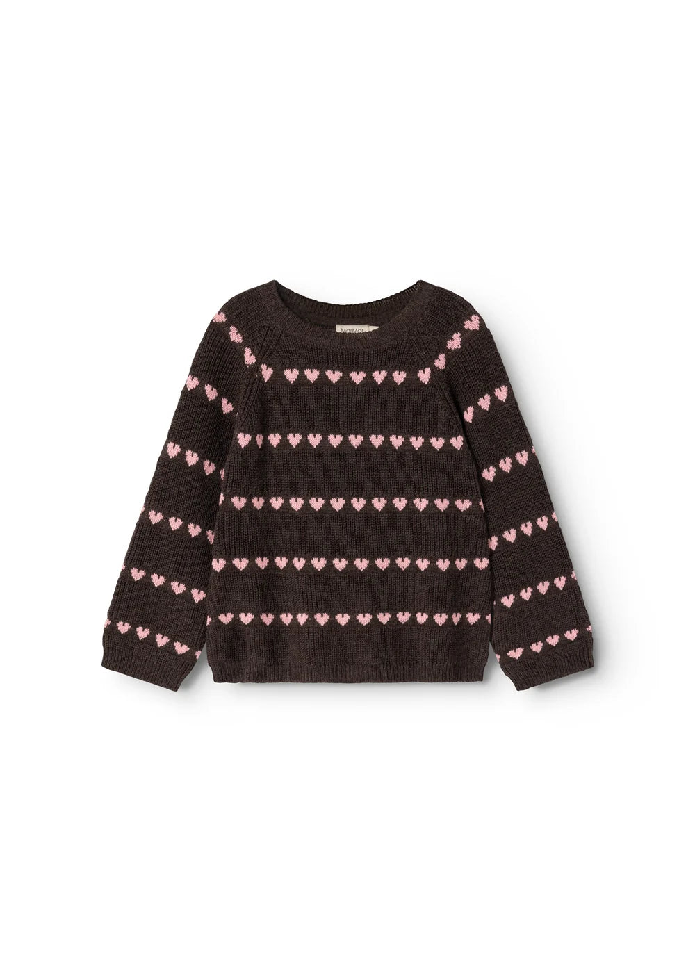 MARMAR COPENHAGEN BROWN HEART STRIPE SWEATER