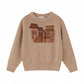 COCO BLANC TAN KNIT GRAPHIC SWEATER