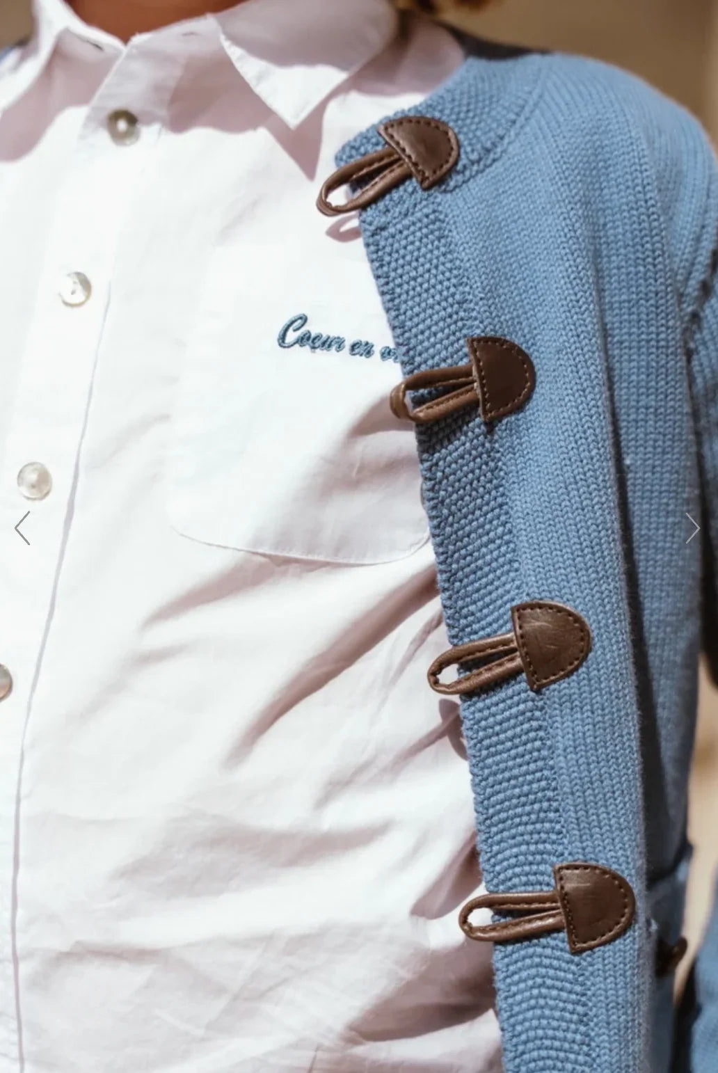 COCO BLANC WHITE LOGO BUTTON DOWN SHIRT