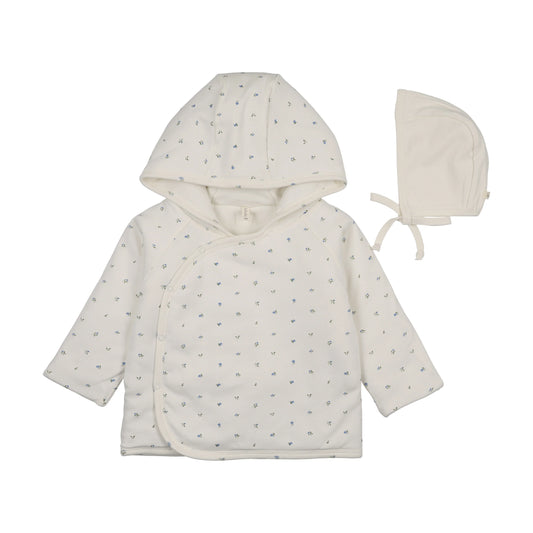 LILETTE CREAM/BLUE PADDED BITSY FLORAL JACKET