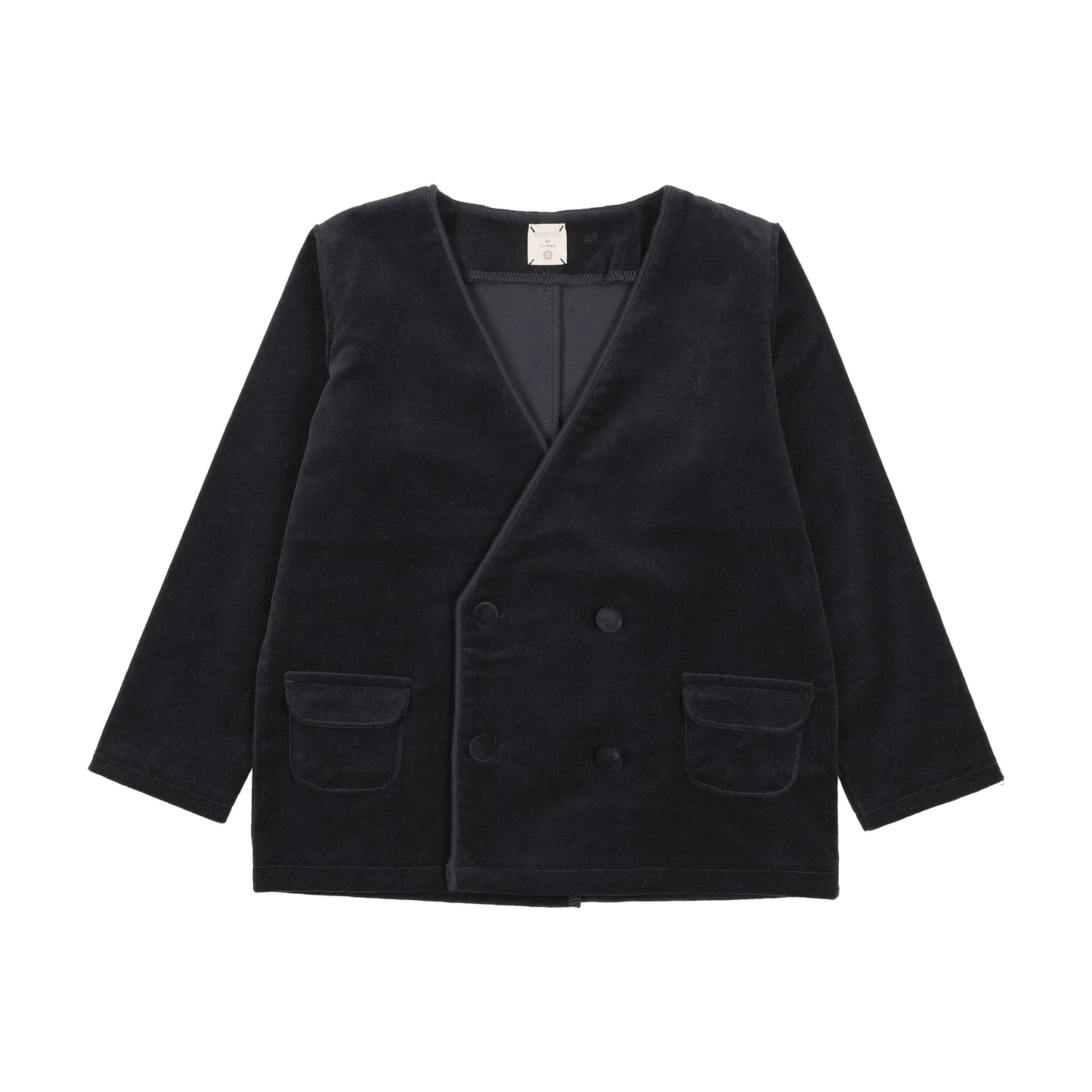 ANALOGIE NAVY TRIM VELVET BLAZER
