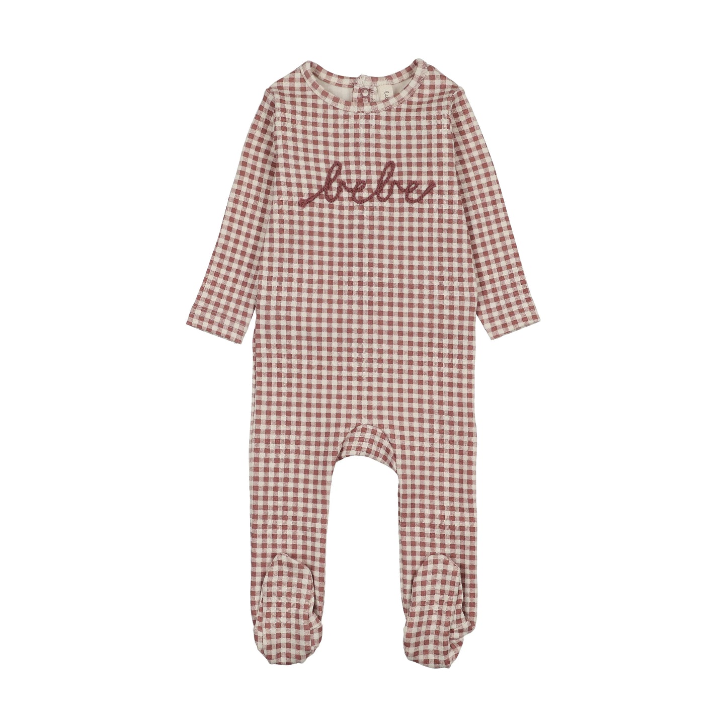 LILETTE MAUVE GINGHAM BEBE FOOTIE