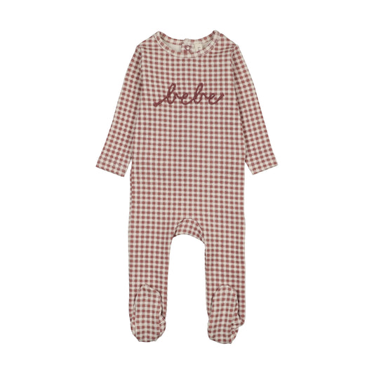 LILETTE MAUVE GINGHAM BEBE FOOTIE