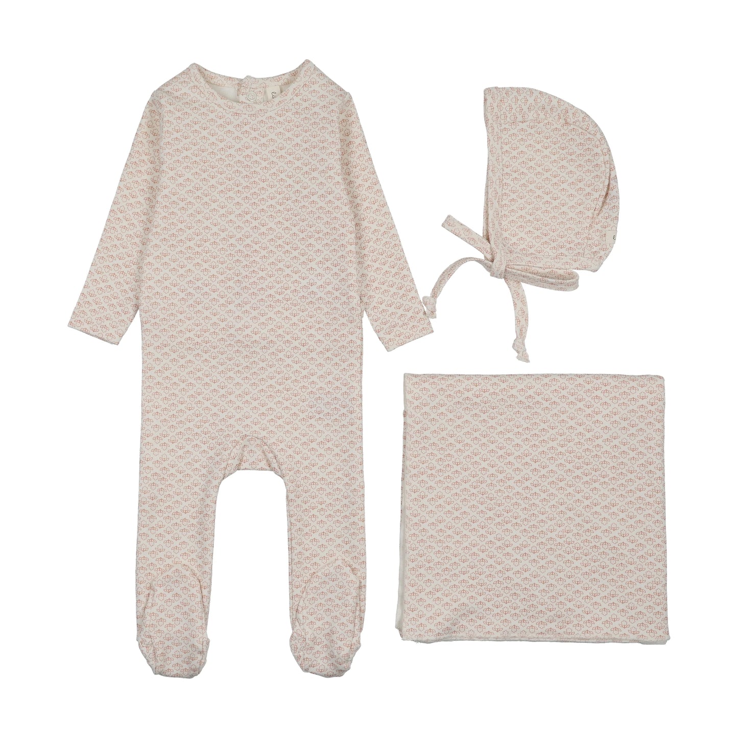 LILETTE CREAM/MAUVE MINI FLORA PRINT LAYETTE SET