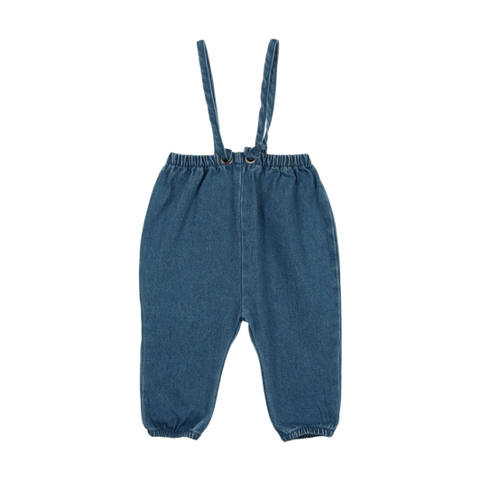 LIL LEGS BLUE DENIM SUSPENDER PANTS
