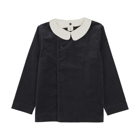 ANALOGIE NAVY VELVET BLAZER