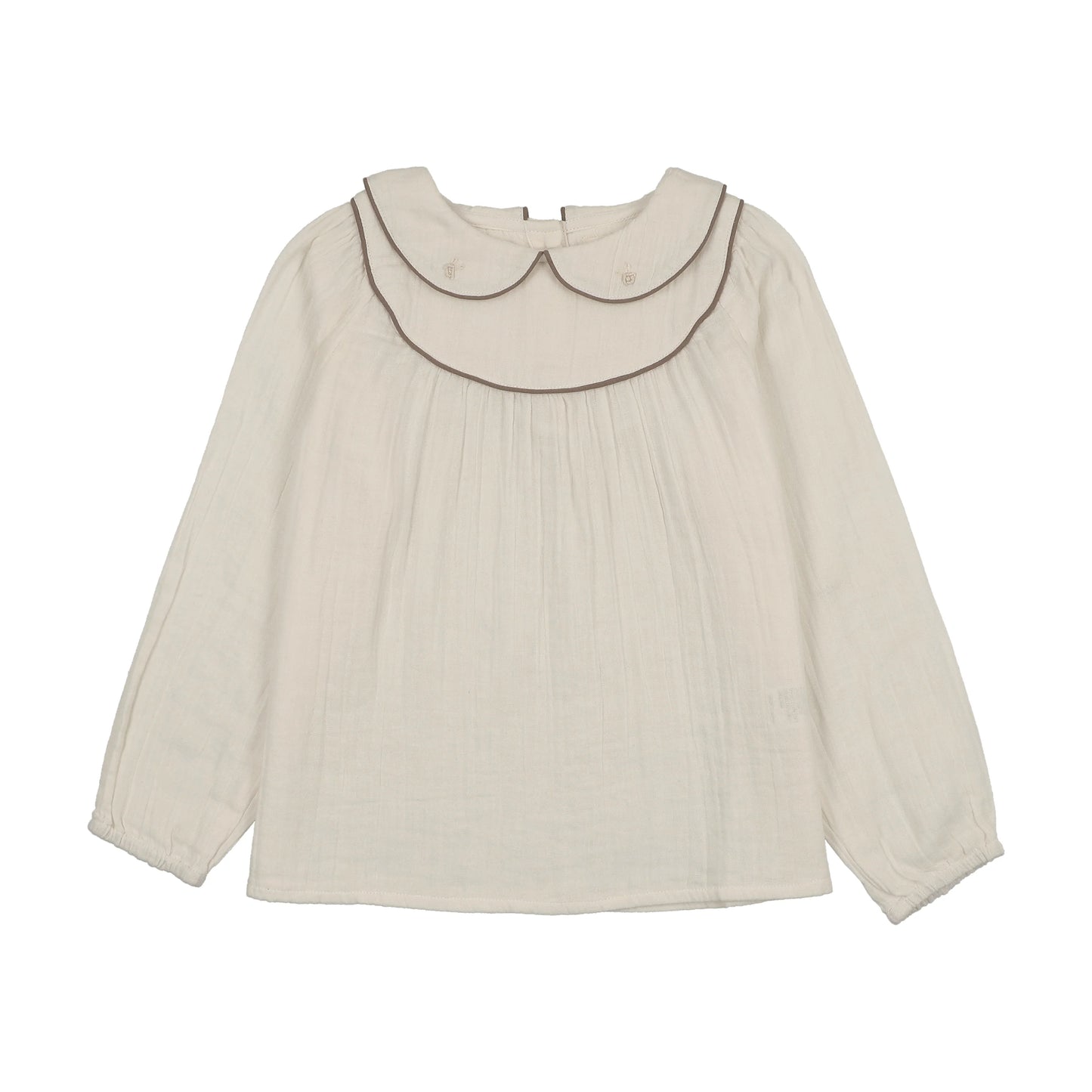 ANALOGIE CREAM/OATMEAL EMBROIDERED SHIRT