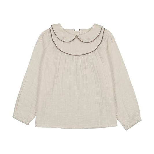 ANALOGIE CREAM/OATMEAL EMBROIDERED SHIRT