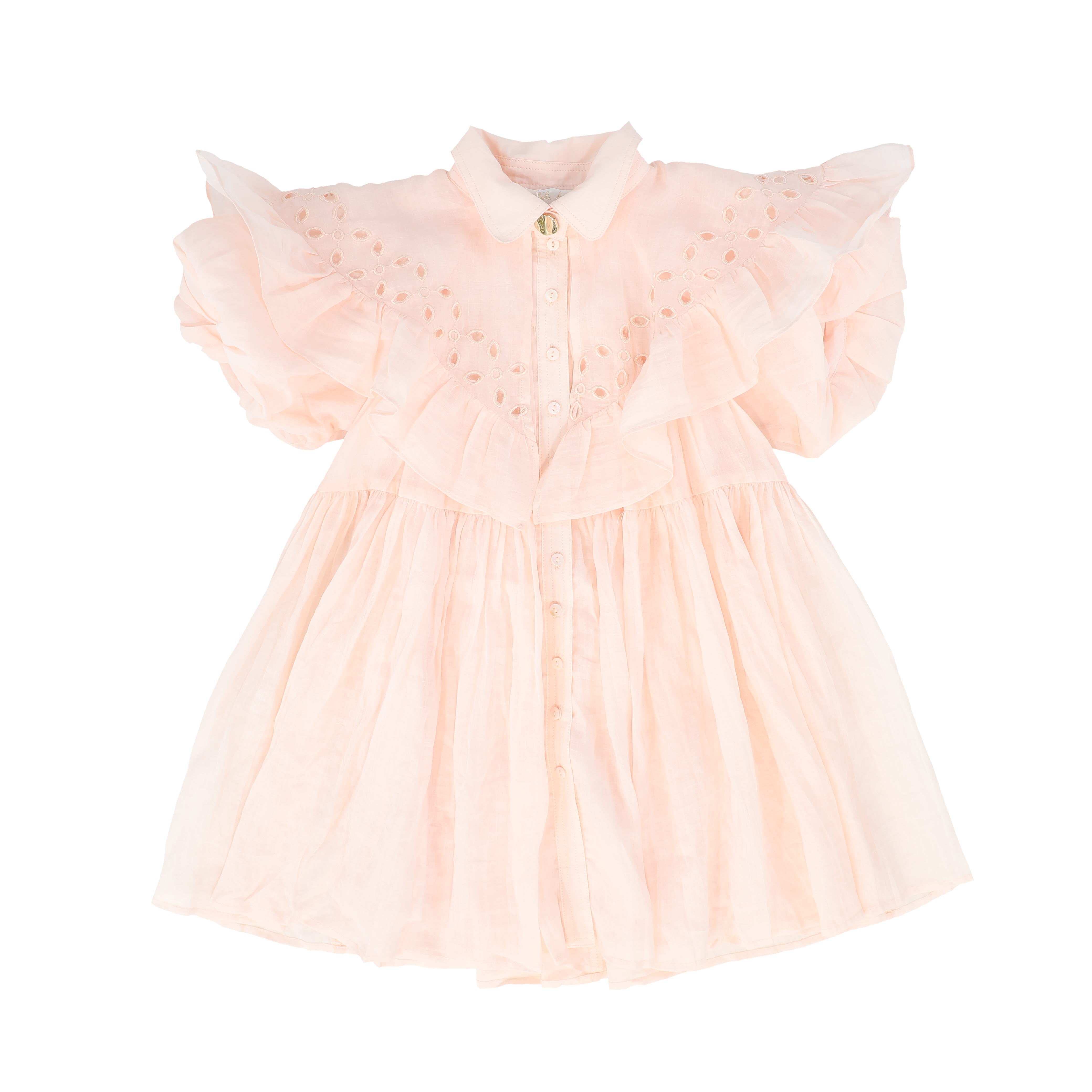 PETITE AMALIE SOFT PINK LINEN SHAWL COLLAR DRESS [FINAL SALE] – Luibelle