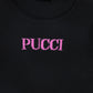 PUCCI BLACK CHUNKY KNIT LOGO SWEATER