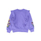 NICOLE MILLER PURPLE EMBROIDERED FLOWER SWEATSHIRT [FINAL SALE]