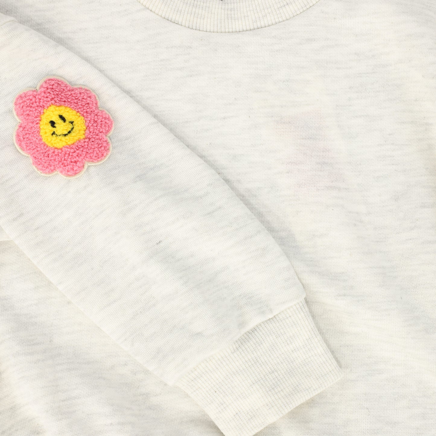 PH PLAY LIGHT GREY HEATHER FLOWER PATCH SWEATSHIRT SET [FINAL SALE]