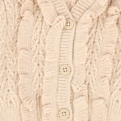 GINGERSNAPS BIEGE DOUBLE RUFFLE CARDIGAN [Final Sale]