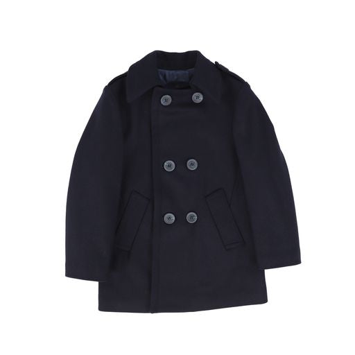 DAL LAGO NAVY DOUBLE BREASTED WOOL COAT