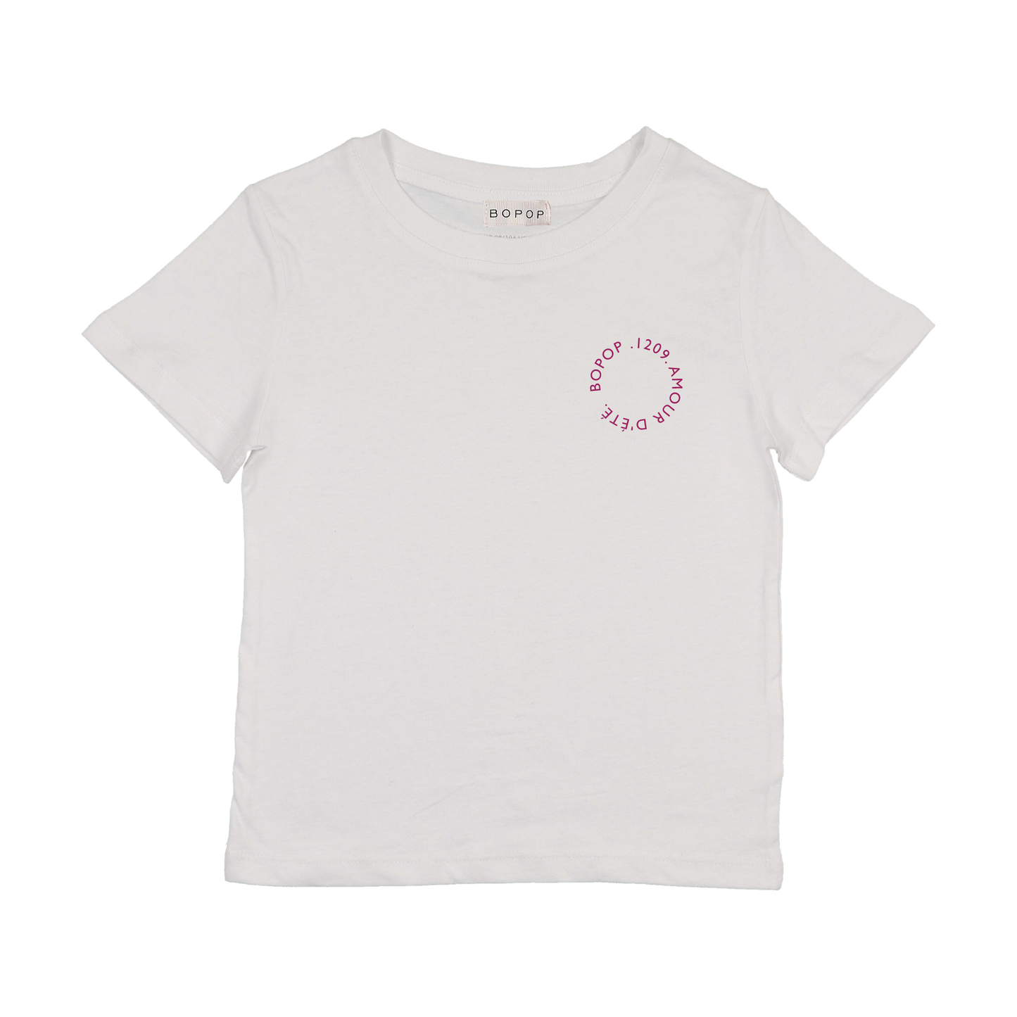BOPOP WHITE/PINK LOGO SS TSHIRT