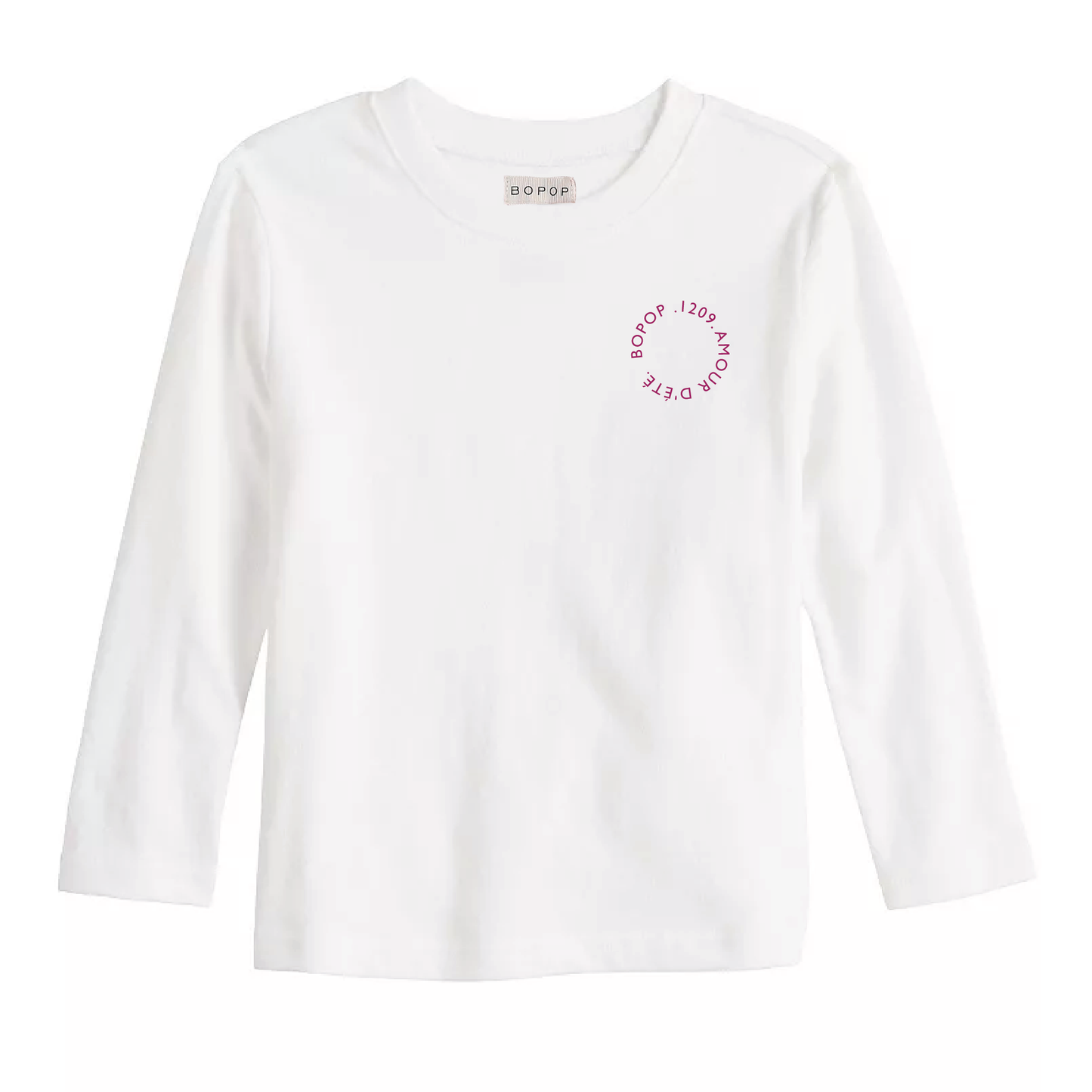 BOPOP WHITE/PINK LOGO TSHIRT