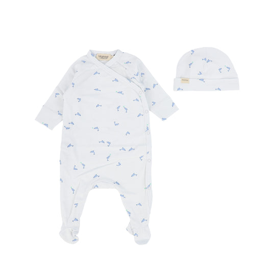 MARMAR COPENHAGEN BLUE DOLPHIN FOOTIE + BEANIE