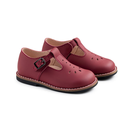 RAYBELLE RED EYELET T-STRAP SHOE