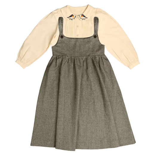 BELATI OLIVE BIRD EMBROIDERED JUMPER SET