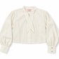 LITTLE TEMPEST CREAM TAFFETA CROPPED BLOUSE