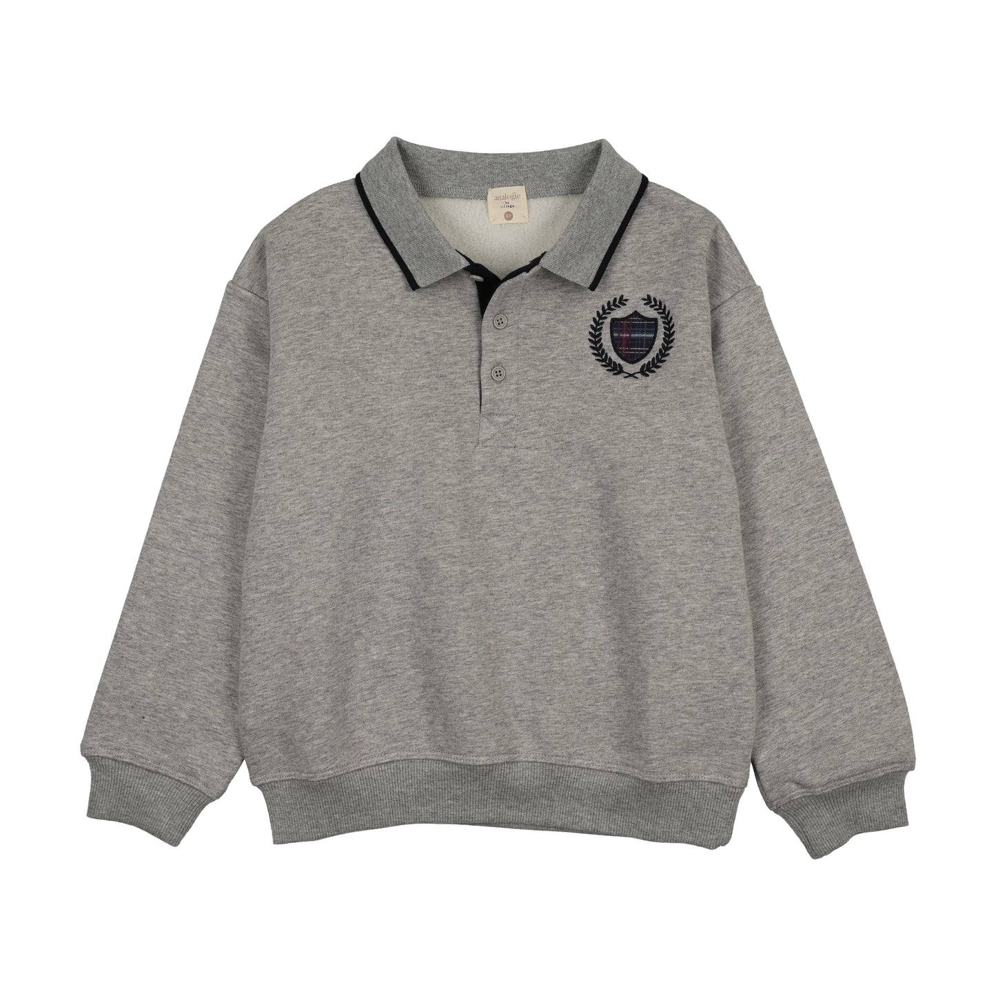 ANALOGIE GREY HEATHER FAN CLUB POLO SWEATSHIRT