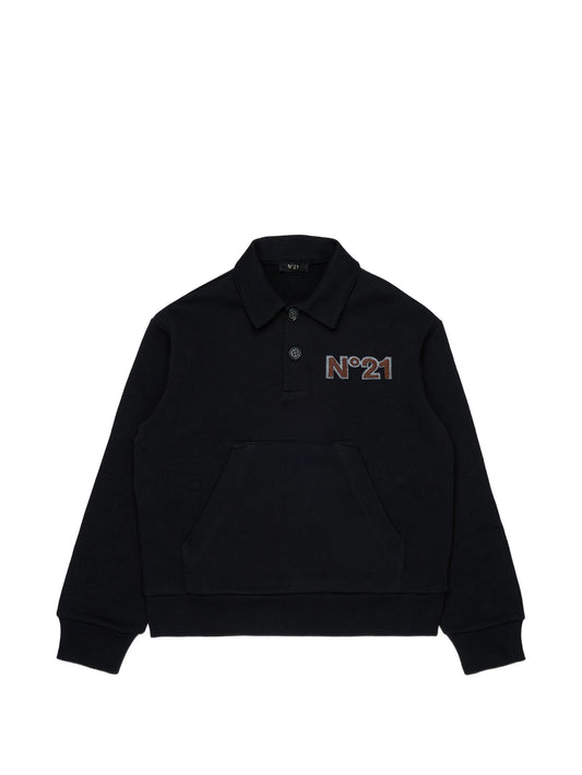 N21  BLACK/BROWN LOGO POCKET POLO