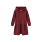 PHIL AND PHOEBE BURGUNDY SWEATSHIRT HOODED DRESS