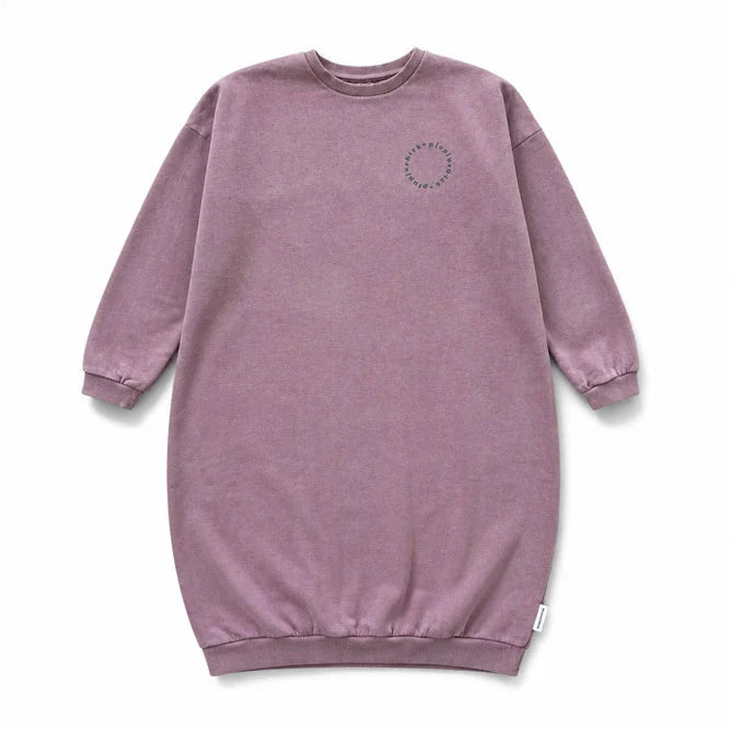 PIUPIUCHICK DUSTY ROSE WORDED SWEATSHIRT DRESS