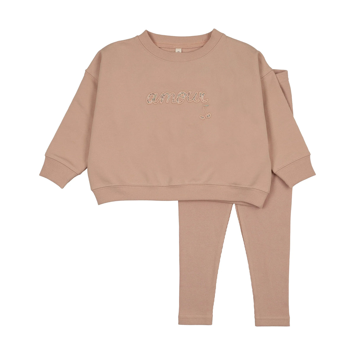LILETTE DUSTY PINK SWEATSHIRT SET - FLORAL