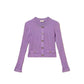 TWINSET PERIWINKLE CABLE KNIT CROPPED BUTTON CARDIGAN