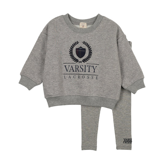 ANALOGIE GREY HEATHER FAN CLUB BOYS SWEATSHIRT SET