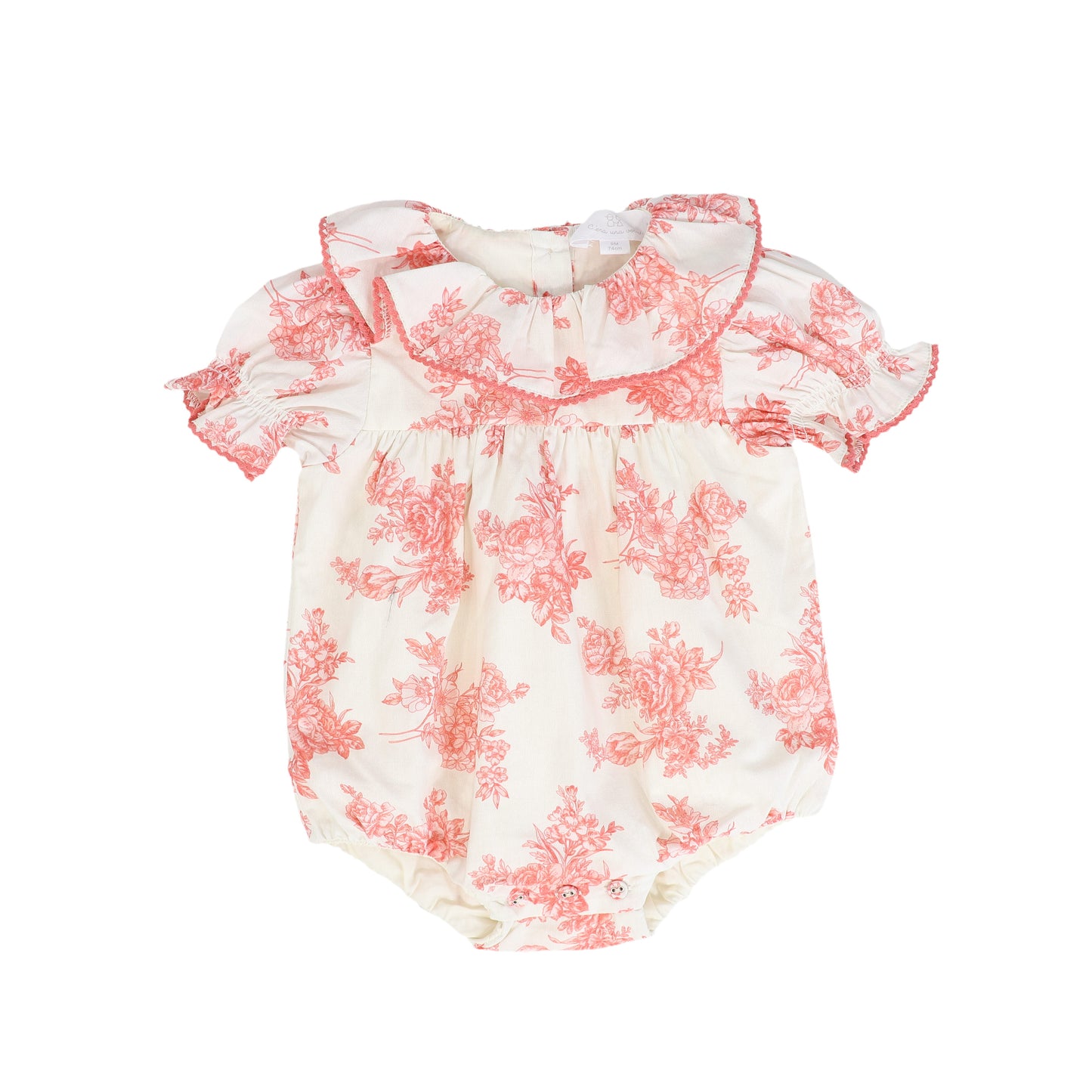 CERA UNA VOLTA PINK TOILE PRINT ROMPER