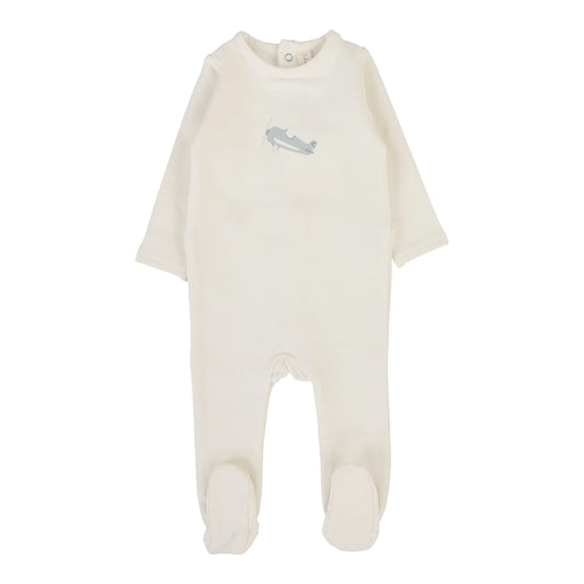 LILETTE CREAM AIRPLANE PATCH FOOTIE SET