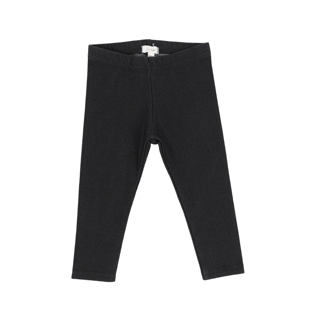 LIL LEGS BLACK JEAN LONG LEGGINGS
