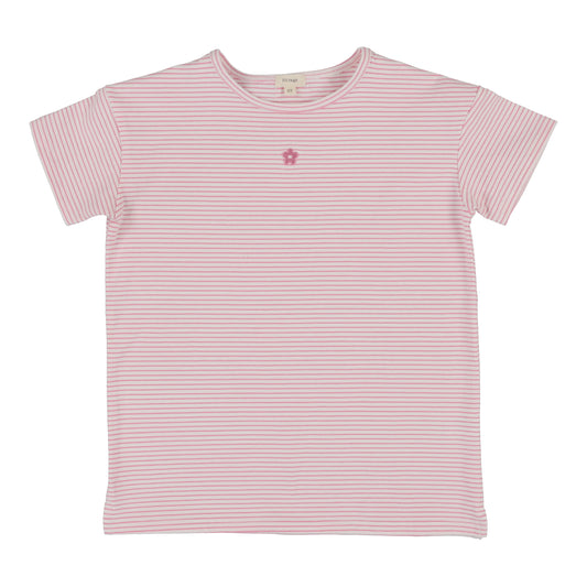 ANALOGIE PINK STRIPED SS T-SHIRT