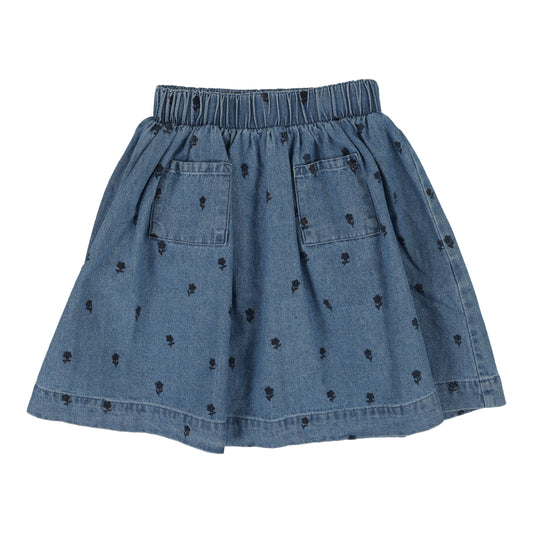 ANALOGIE DENIM FLORAL PRINT SKIRT