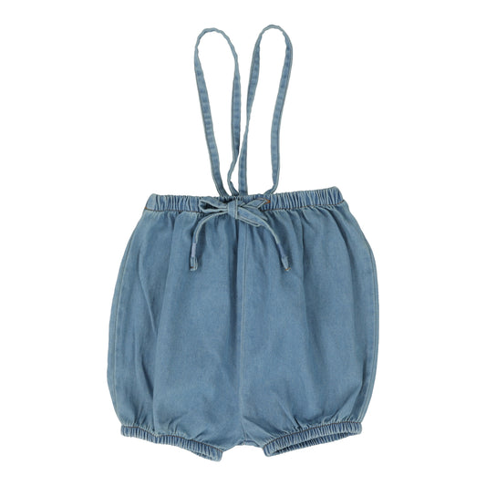 ANALOGIE BLUE DENIM SUSPENDER SHORTS