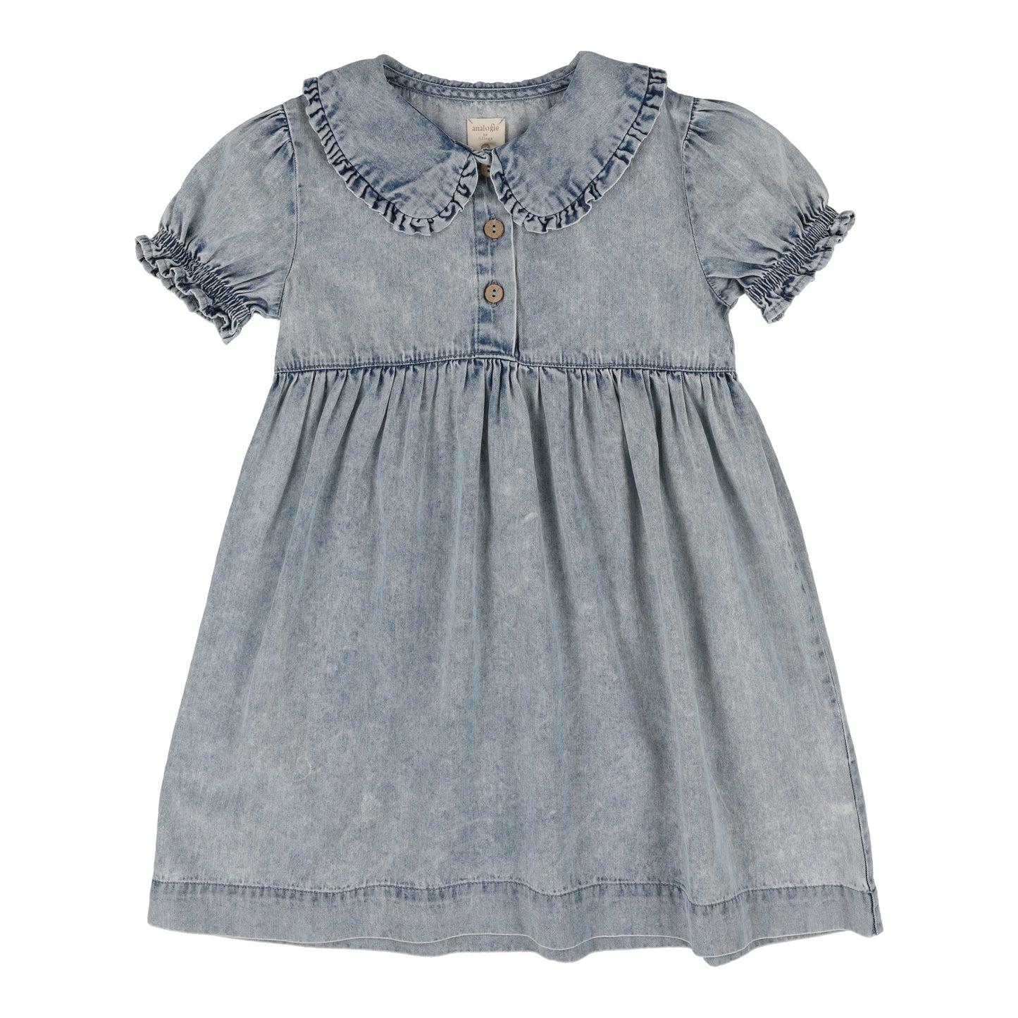 ANALOGIE BLUE DENIM PETER PAN COLLAR SS DRESS