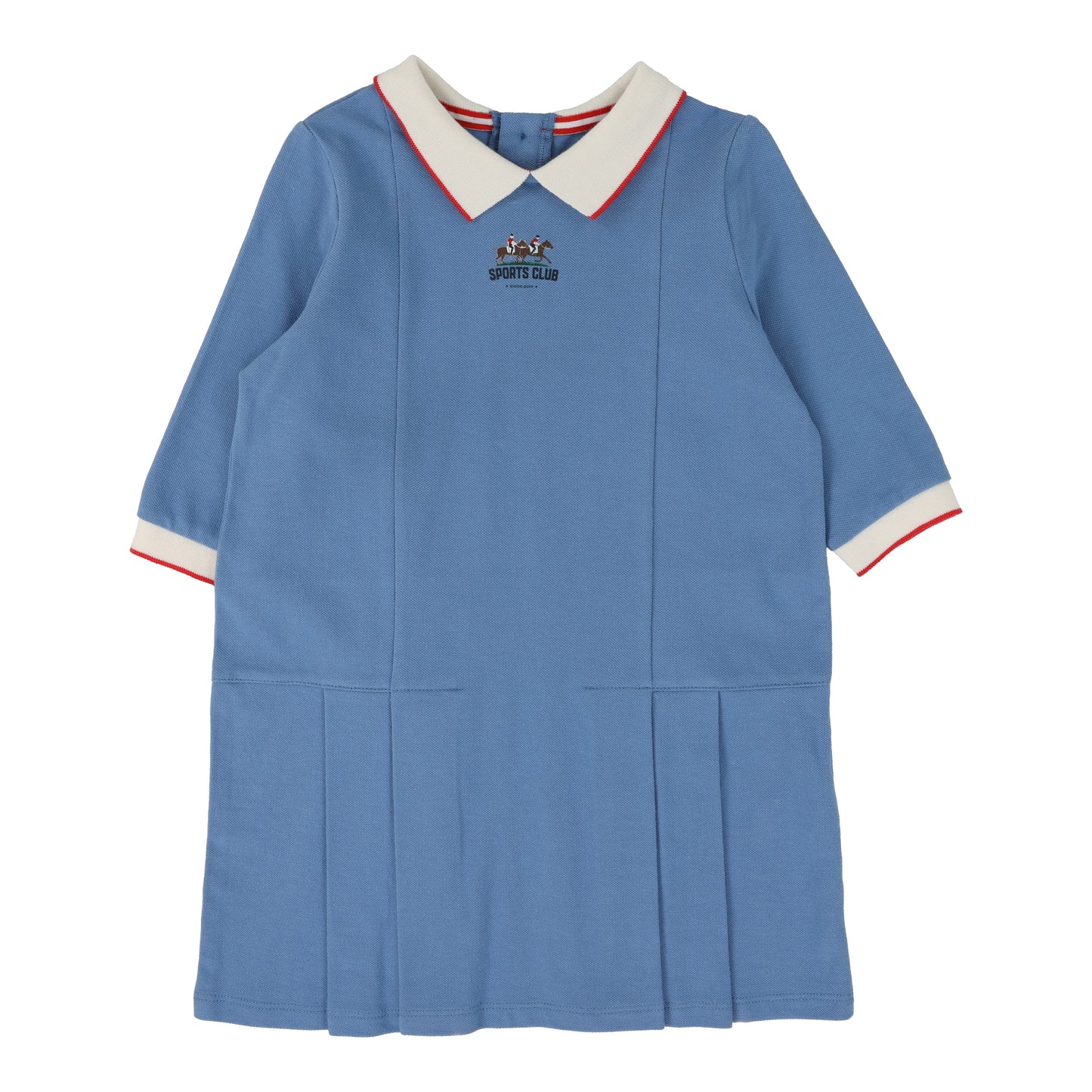 ANALOGIE BLUE TRIM PIQUE DRESS